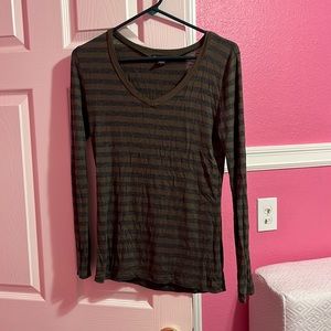 Large American Dream green and grey stripped long sleeved top